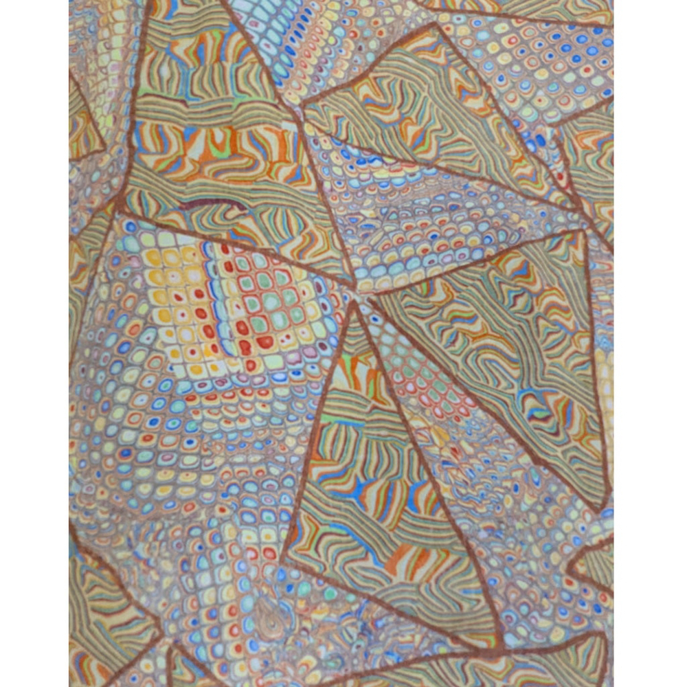 Topaz 70s Retro Geometric Print Button Down Shirt Indie Art Teacher Dopamine M - Picture 7 of 7